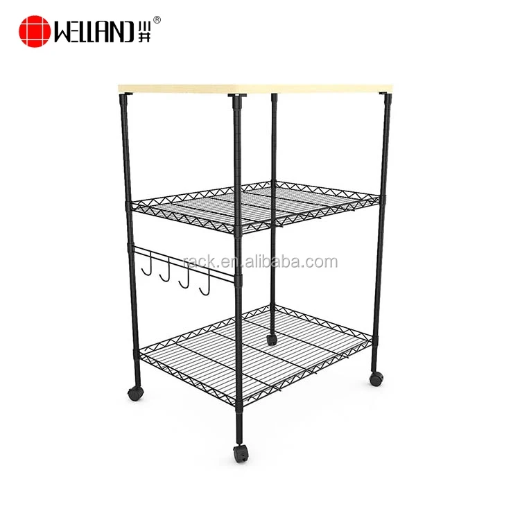 modern kitchen furniture 2 tier cargo transport good trolley rack,outdoor kitchen metal serving cart for sale