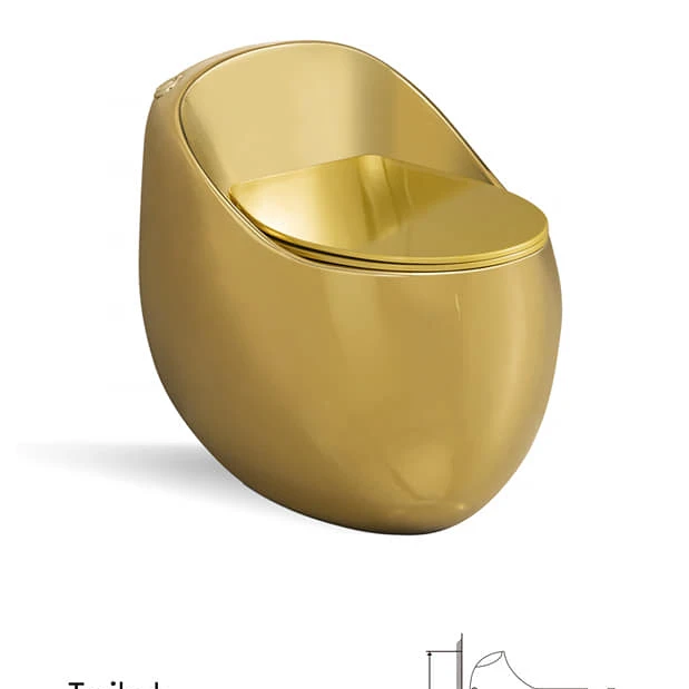 Factory Price Egg shaped Smart sensor bathroom intelligent heated smart toilet ceramic S trap ceramic gold toilet seat commodes