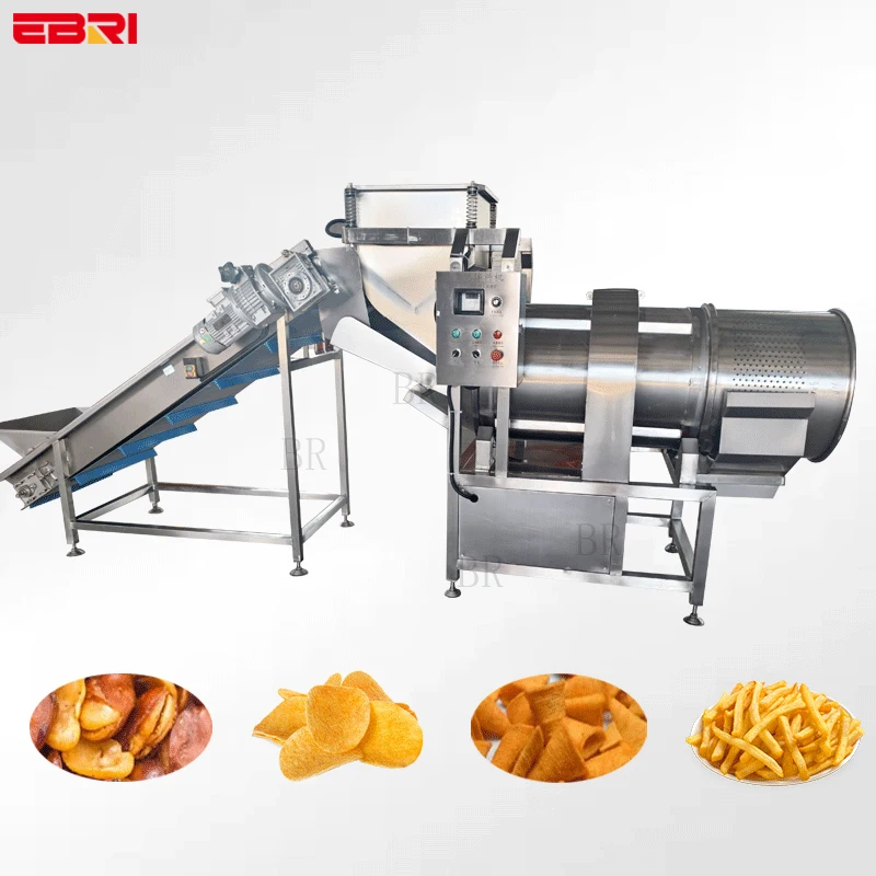 Snack Seasoning Coating Machine Potato Chips Mixer Flavor Blender Seasoning Machine Large Seasoning Mixing Machine