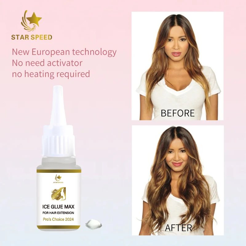 Human Hair Extension Ice Glue Max Type 20G Black Clear Hair Extension Gel Salon USE