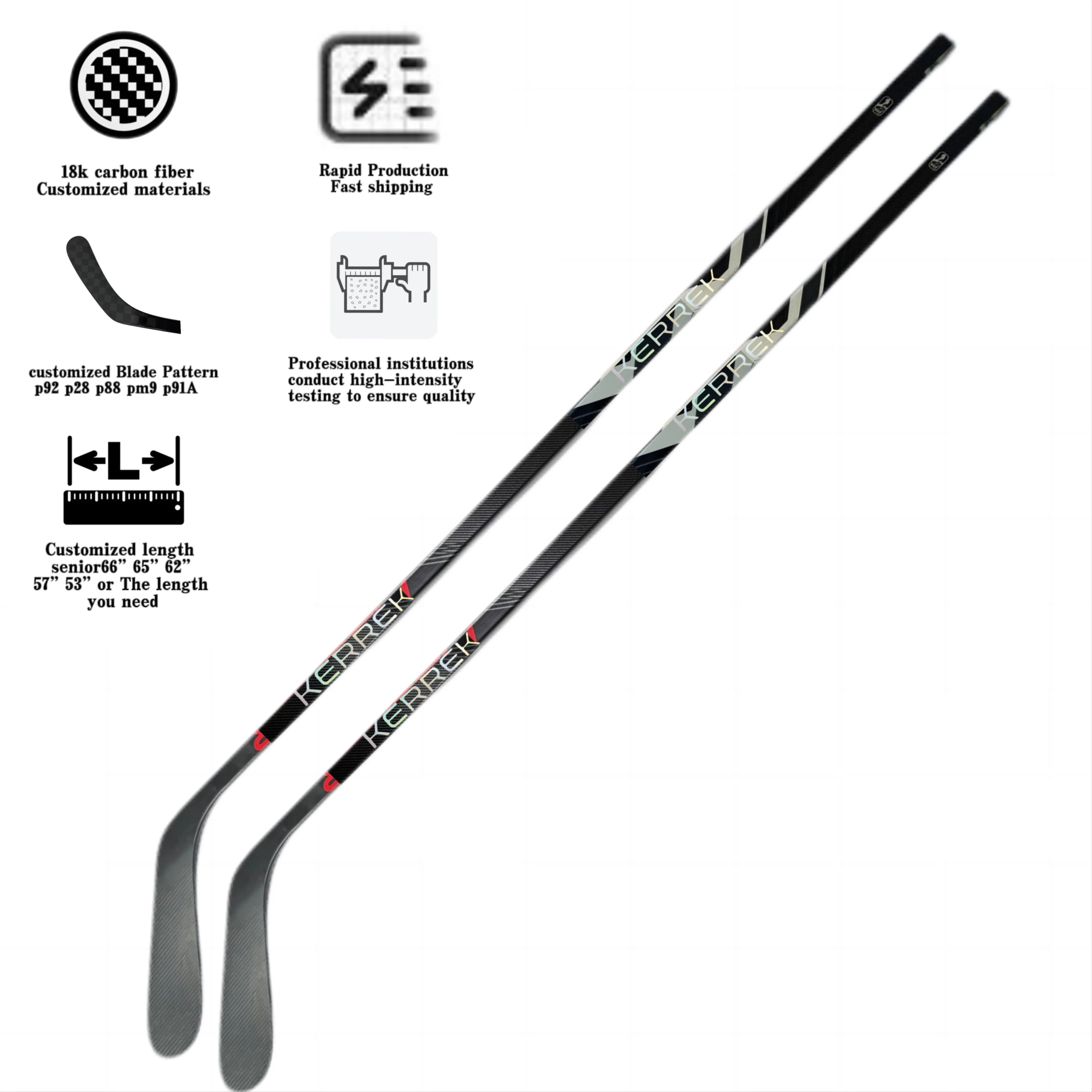 Sledge Hockey Stick Carbon Fiber Quality Ice Hockey Stick Senior Hyperlite Protector Indoor Composite Hockey Stick For Junior