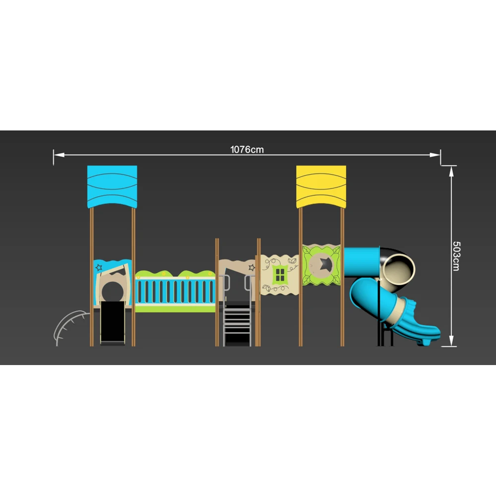 Large Outdoor Amusement Equipment Kindergarten Kids HPL Playground Slide Toys for Sale