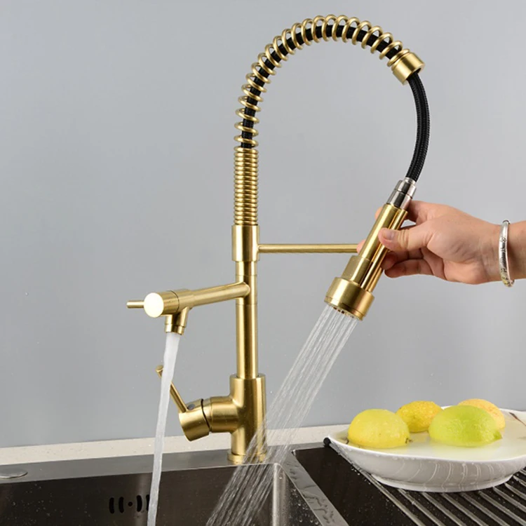 pull out spring kitchen faucets high quality