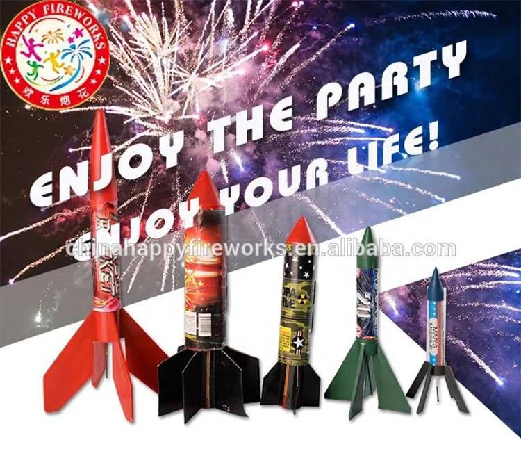 Happy Fireworks super effect no stick whistling rocket saturn missile firework wholesale in stock