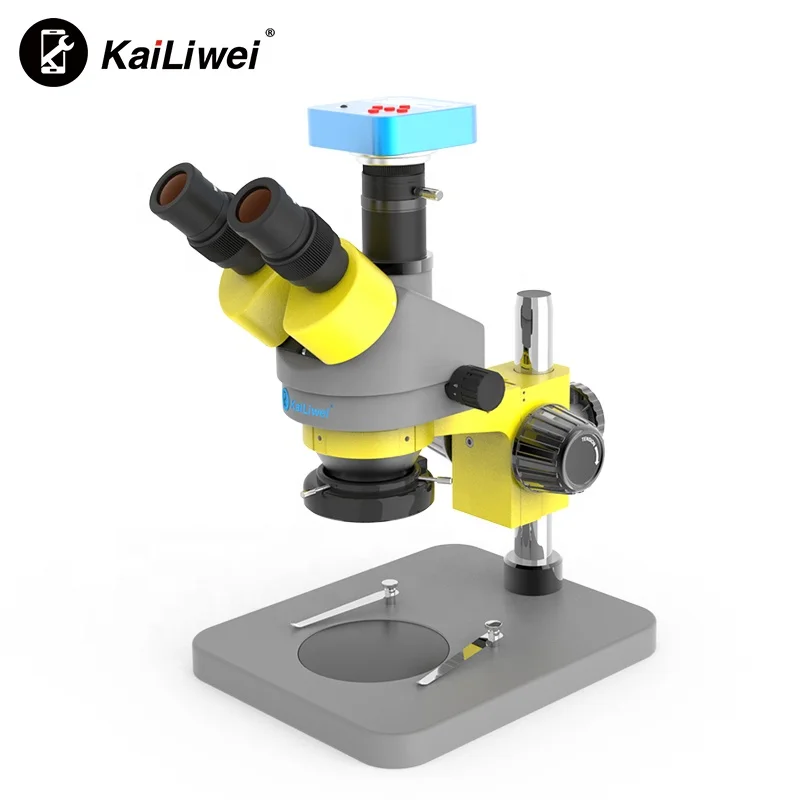 Kailiwei optical 7-45X trinocular stereo 38mp video camera olympus mobile phone repairing zoom microscopes prices online sell