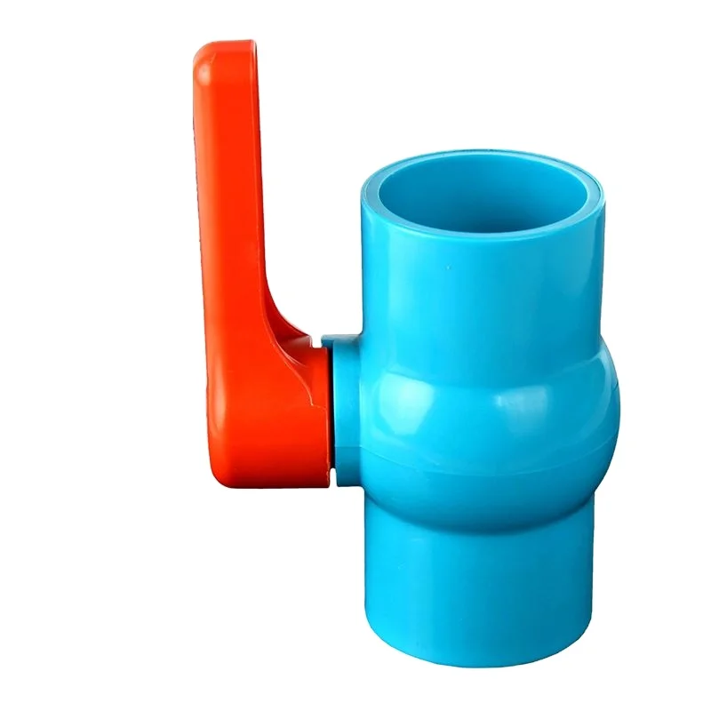 Customizable PVC Ball Valve With Red Handle Manual Control High-Temperature Hydraulic Power For Water & Media OEM Available