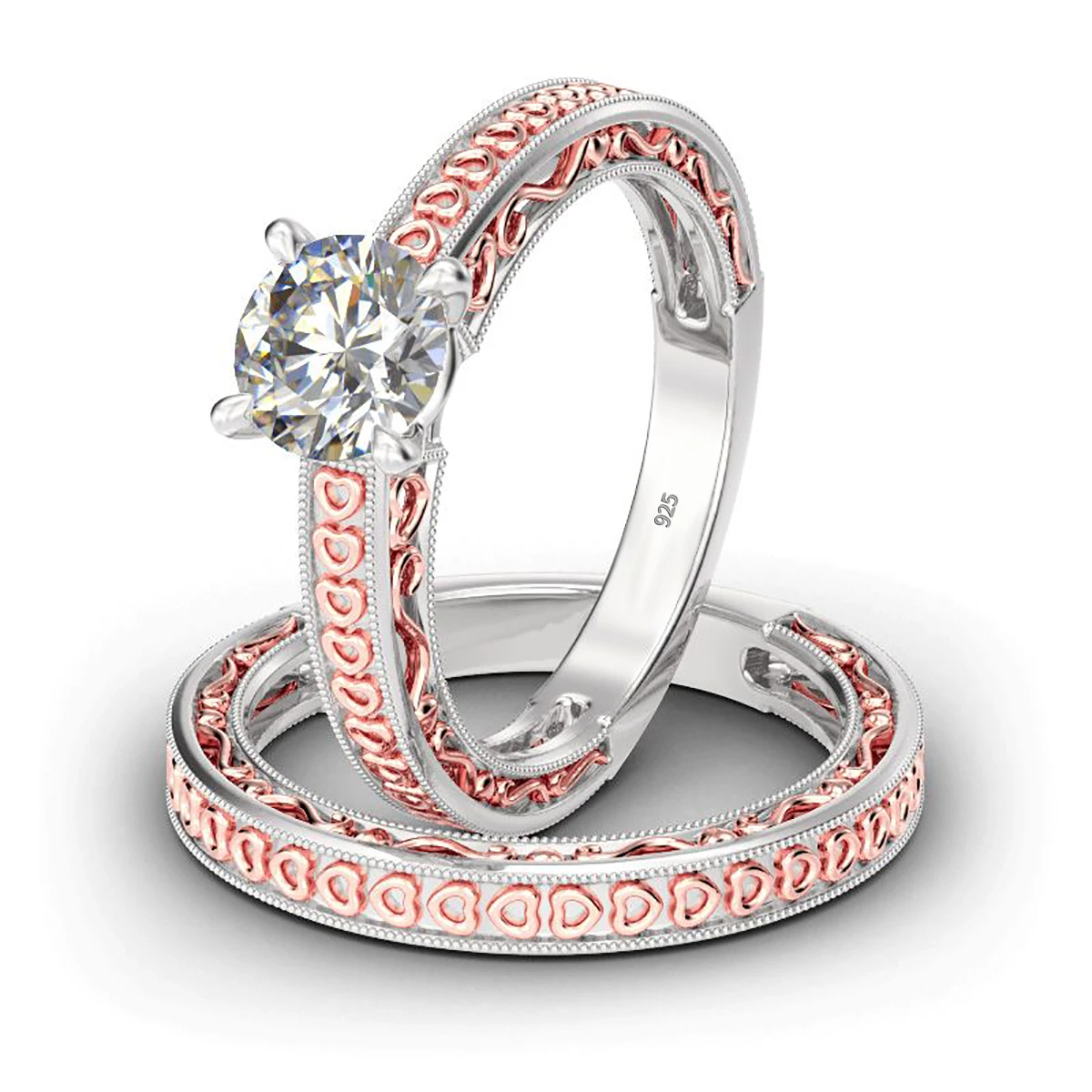 SZJINAO Couple Ring 925 Silver Jewelry Solid Lover Ring 1.2ct D Color moissanite classic wedding diamond engagement ring