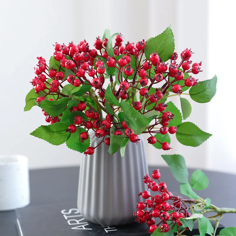 13 cm High Quality Berry Fruit Artificial Flower Artificial Foam Blueberry Fruit Bouquets Christmas Decoration