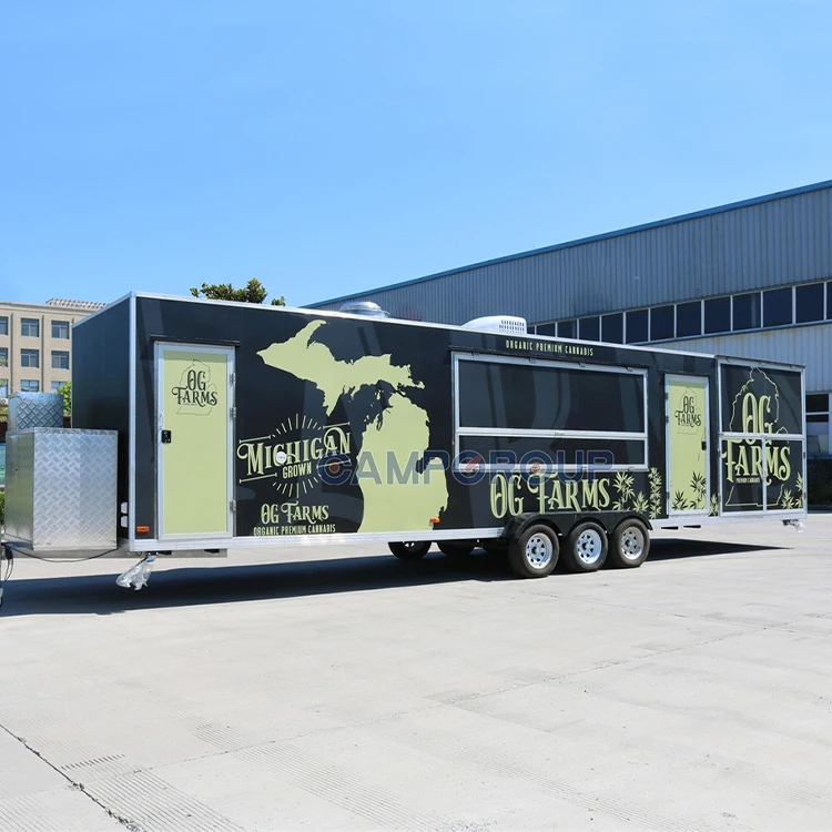 CAMPTRL Custom Food Trailer Pizza Food Truck Cart With Full Kitchen Equipment Mobile Coffee Shop Bbq Container Restaurant