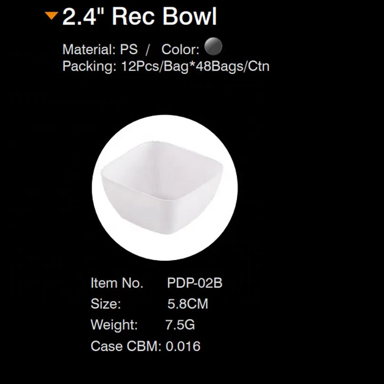 Arrivals Clothing Tableware Banquet Bowl Hard Durable Plastic Trending Products 2021 New Disposable 2.4 Inch White Desktop 7.5g