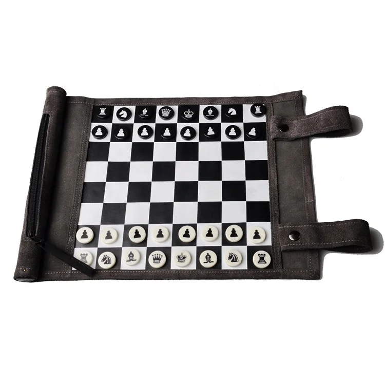 themed leather vintage chess set mat pressed leather chess board chinese luxury tournament folding customized