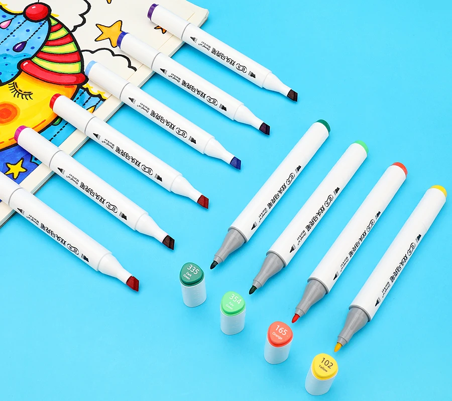 Dual Tip Alcohol Permanent Based Touch Twin Markers Pens