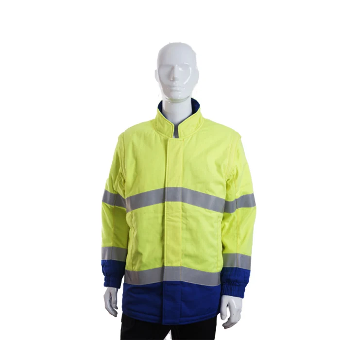 
Customized safety arc flash high visibility fireproof ARC FR anti acid waterproof jacket 