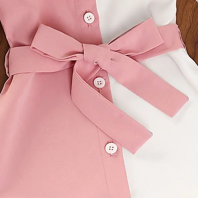 Summer Girl Clothing Kids Dresses for Girls Summer Button Shirt Dress Fashion Casual Baby Girl Dress