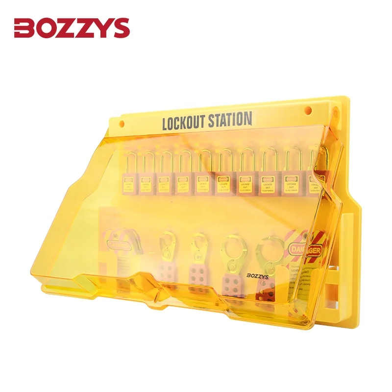 20pcs Safety Padlock PC Durable Lockout Station with transparent cover and 14 lock positions and  Used for Industrial lockout