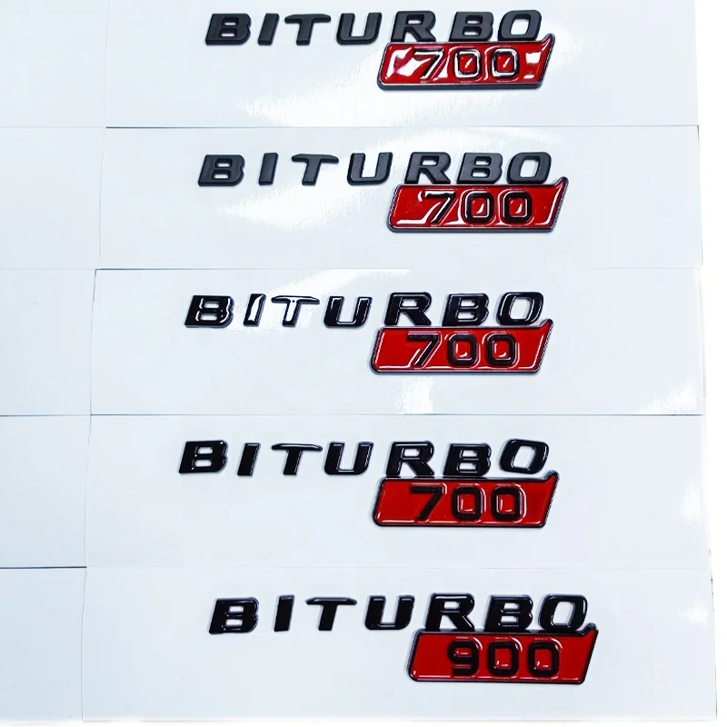 Hot Sale 3D Car Sticker ABS Chrome Plated BITURBO 700 800 900 Badge Logo for Mercedes Benz Exterior Sticker Car Sticker