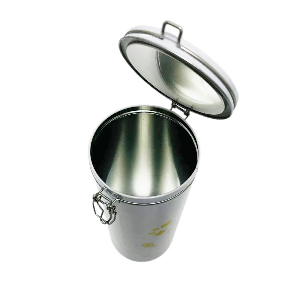 Custom Airtight Tins Cylinder Metal Storage Box Grind Coffee Tin Can For Coffee With Logo