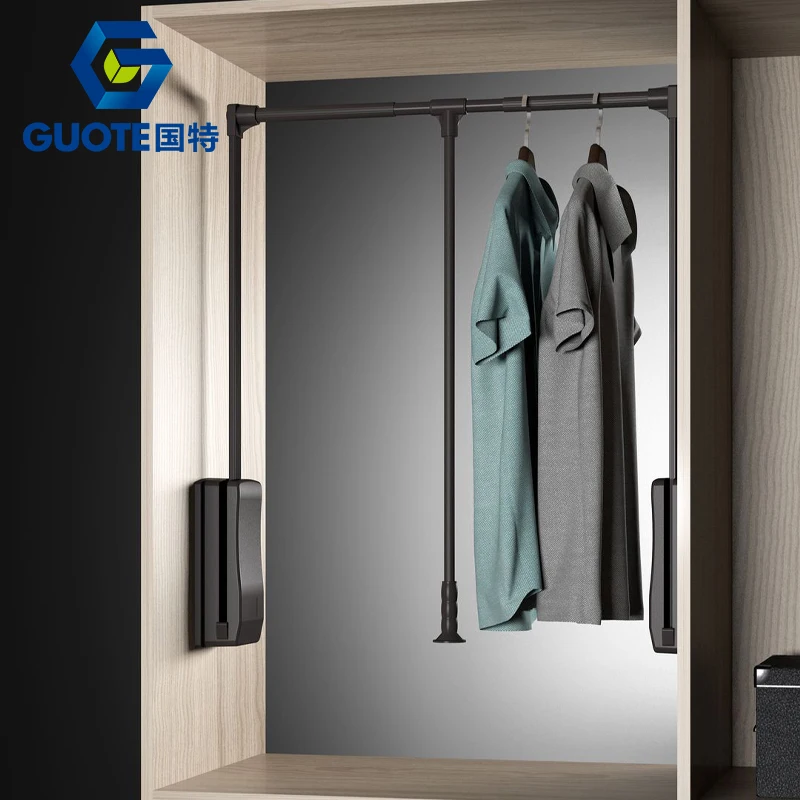 Guote Wardrobe lifting system Wardrobe hanging rod Wardrobe pull-down soft close elevator
