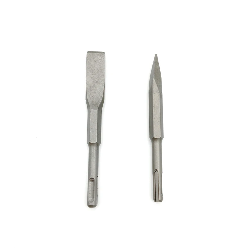 SDS Plus 2 pieces Chisel  Set  SDS+  Concrete Tile Demolition  14*150 Point & Flat hammer chisel masonry drill bits