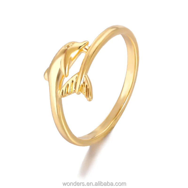 Cute Dolphin Women Gold Finger Animal Ocean Creature Couple BFF Summer Rings Jewellery