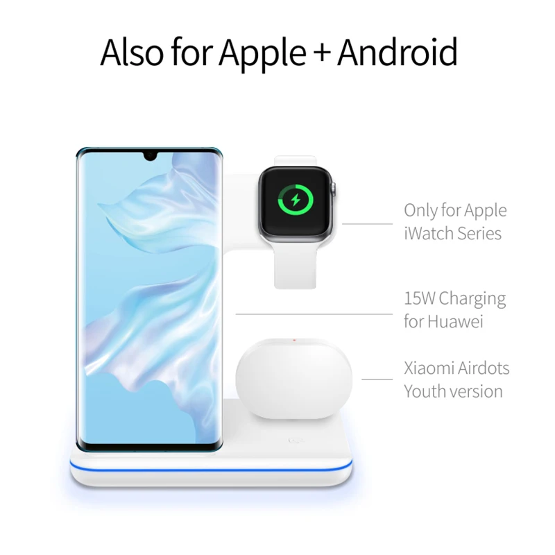 Factory Hot Sale Fast Wireless Charging Phone Charger Wireless For Iwatch For Air Pods Phone 3 In 1 Universal Wireless Charger