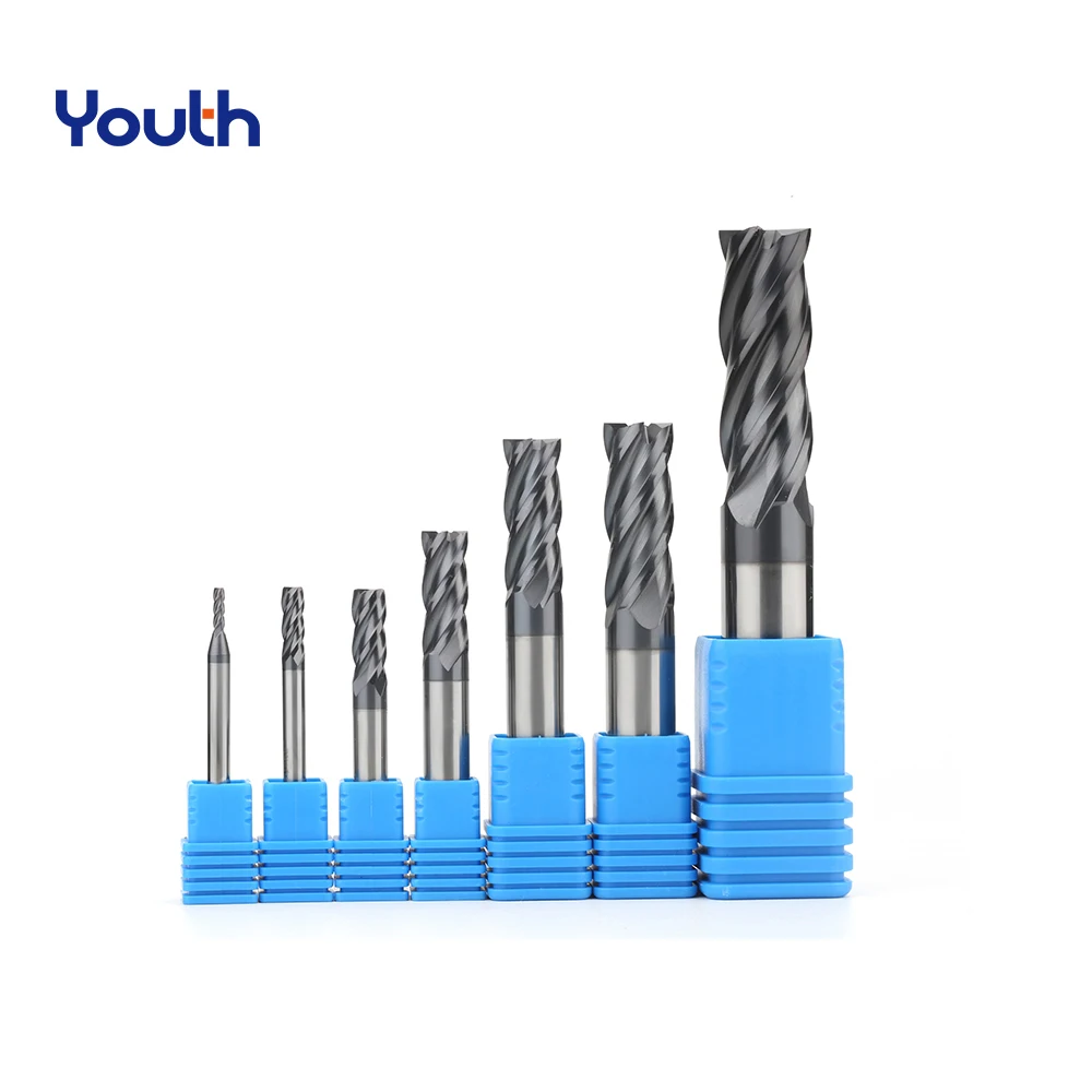Youth Flate Face 4 teeth Solid Carbide End Mill Milling Cutter for metal general fresa in stock