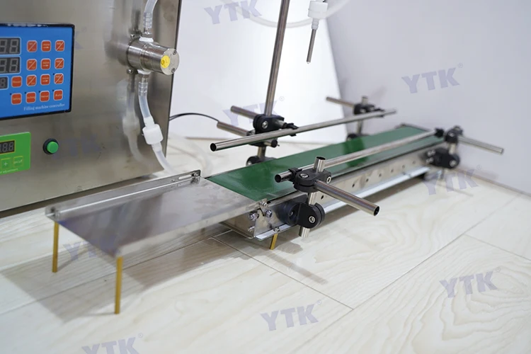 Semi Automatic Desktop Single Head Magnetic Pump Liquid Filling Machine With Conveyor Belt Pharmaceutical Liquid Filler