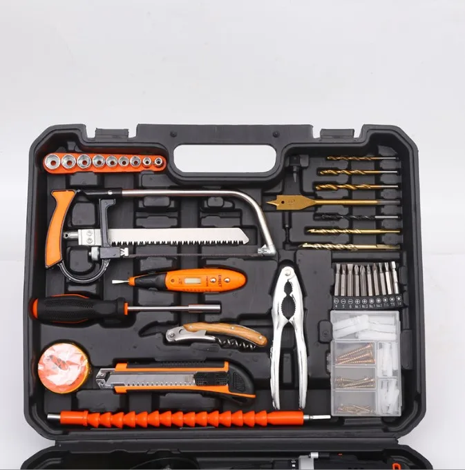 Promotional hot sale combination hardware toolbox gift portable socket bit set household repair tool set