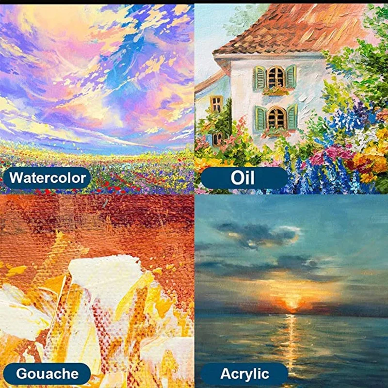 10pcs Nylon Art Paint Brushes Set Different Soft Tips Paintbrushes For Acrylic Oil Watercolor Paint DIY Kid Student