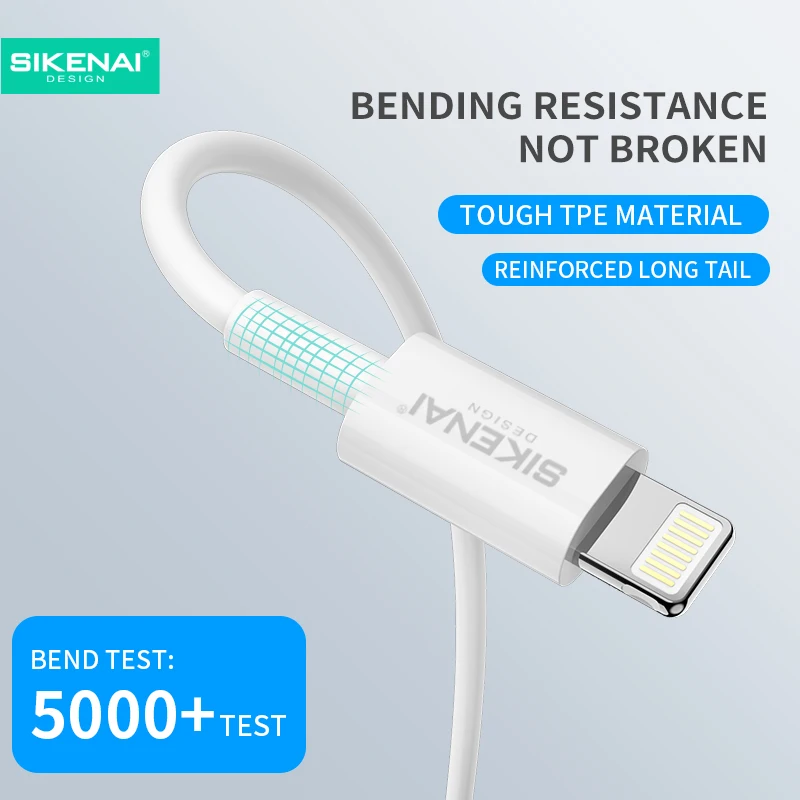Sikenai 3A Быстрый зарядный кабель для передачи данных Usb зарядного устройства iphone 6 7 8 11 x xs xr зарядное устройство