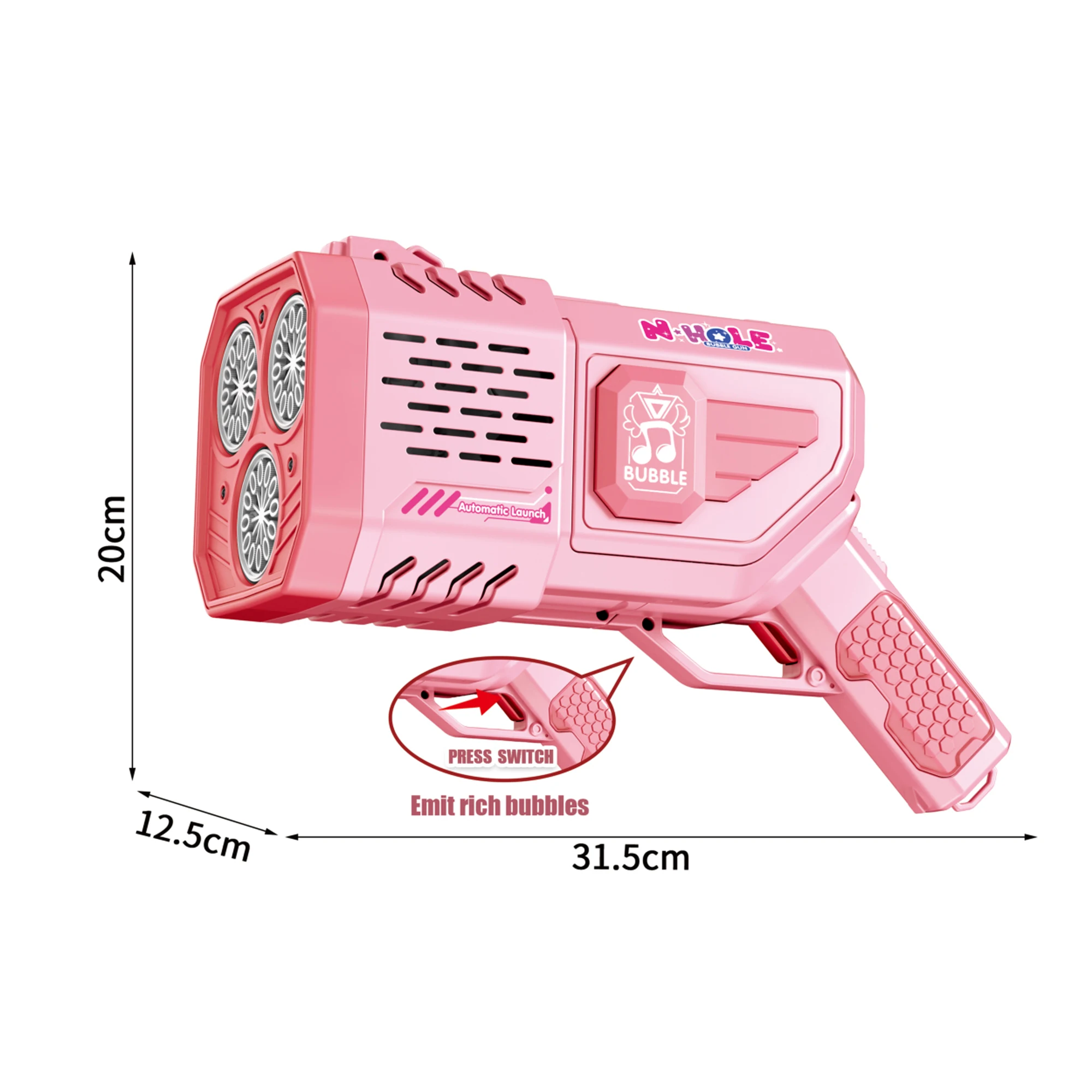 Automatic 36-Hole Water Bubble Machine Educational Toy for Kids