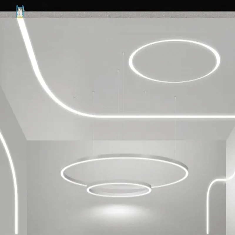 Low Moq Customized Flexible diffuser 35mm Dia600mm Recessed curved led profile