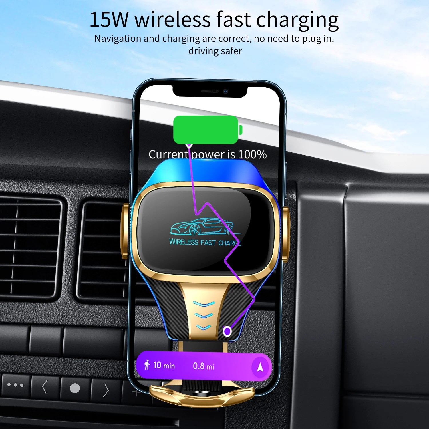 K6S быстрая 15W зарядное устройство авто беспроводной автомобильный chargimg держатель адаптируемые под требования заказчика малый заказ автоматическое сцепление автомобильного зарядного