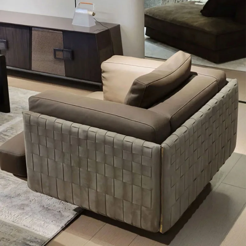 PALISI High quality High end Italian Leather Sofa Set Furniture Modern 4 seat Genuine leather couch set living room