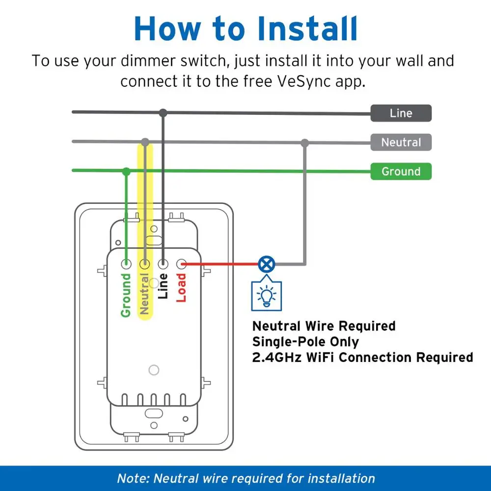 smart wifi dimmer control switch, voice control compatible with LED Lights, Works with Alexa and Google Home