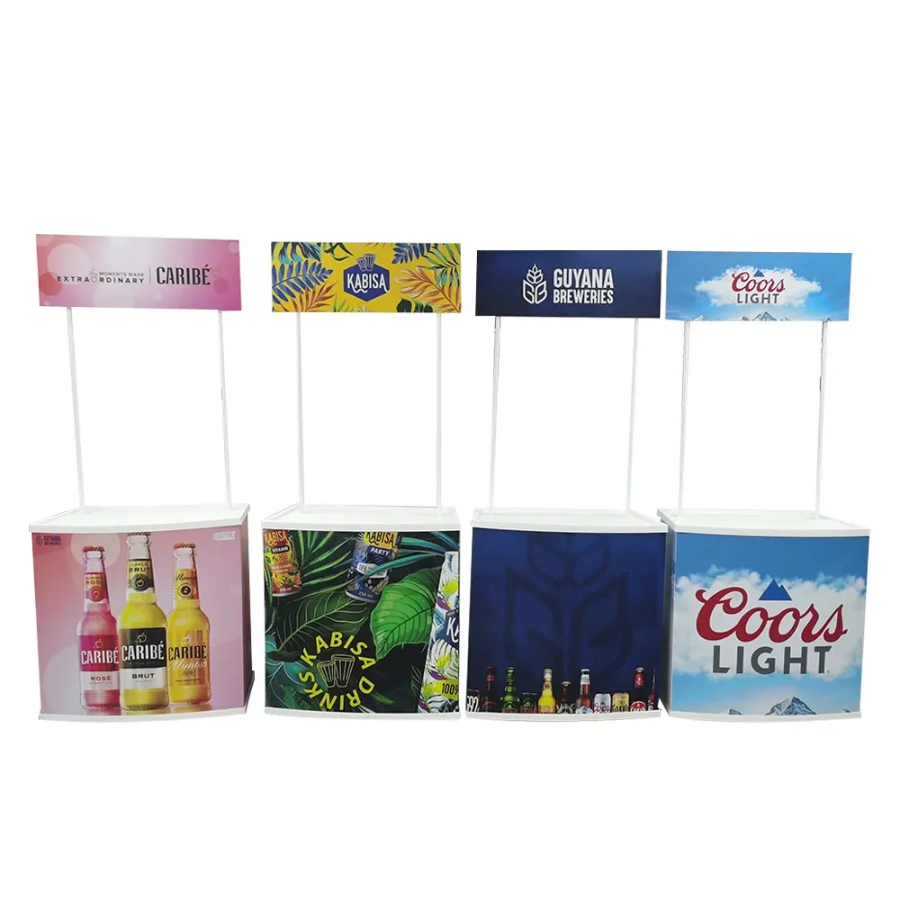 High Quality plastic Super Market Promotion Counter table market stand table for event and trade tabla de ventas pp