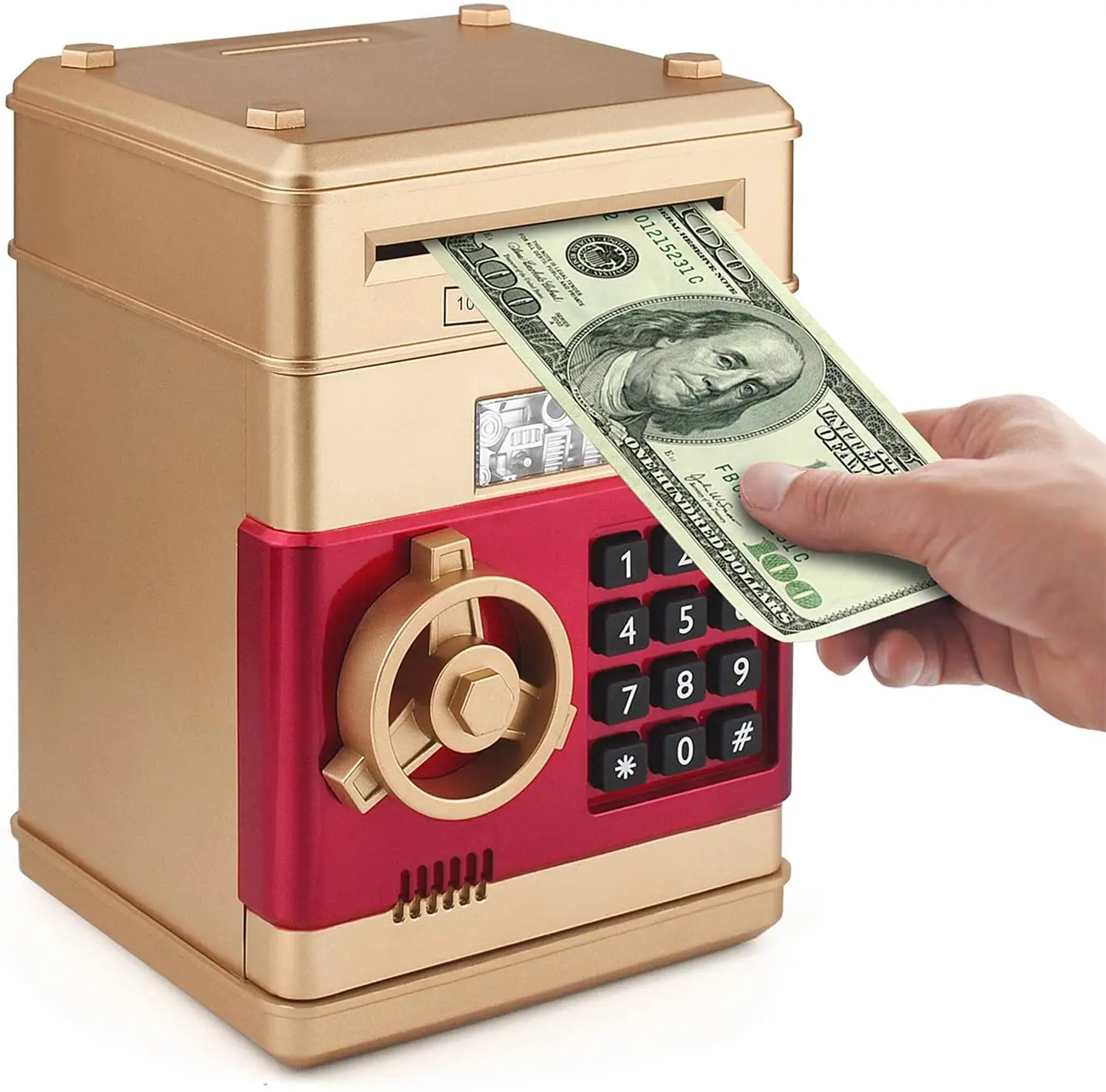 Mini ATM for Kids Toy, Safe Coin Banks Money Saving Box Password Code Lock for Children, Gifts Toys for Boys