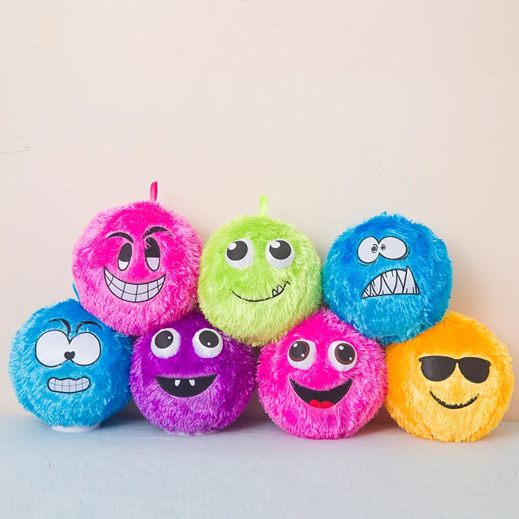 Hot Sale Soft Hairy Plush Bouncing Toy Balls Hand Catching Ball Toy