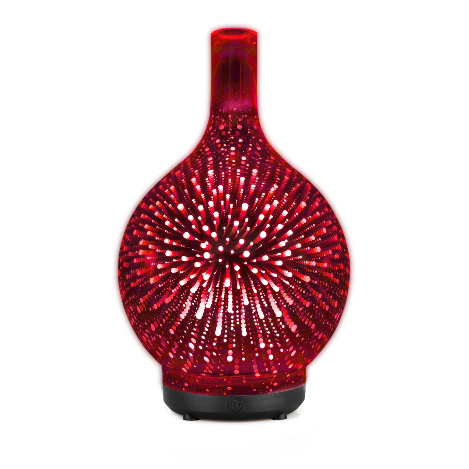 customizable 100ML Bright and Colorful Glass Vase Aroma Diffuser Essential Oil LED Light Air Humidifier Cool Mist Make