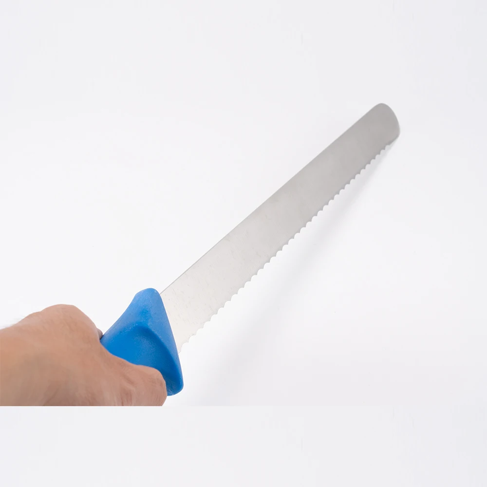 Новое поступление 14-дюймовый немецкий стальной кухонный нож для нарезки мяса ветчины с резиновой ручкой премиум-класса