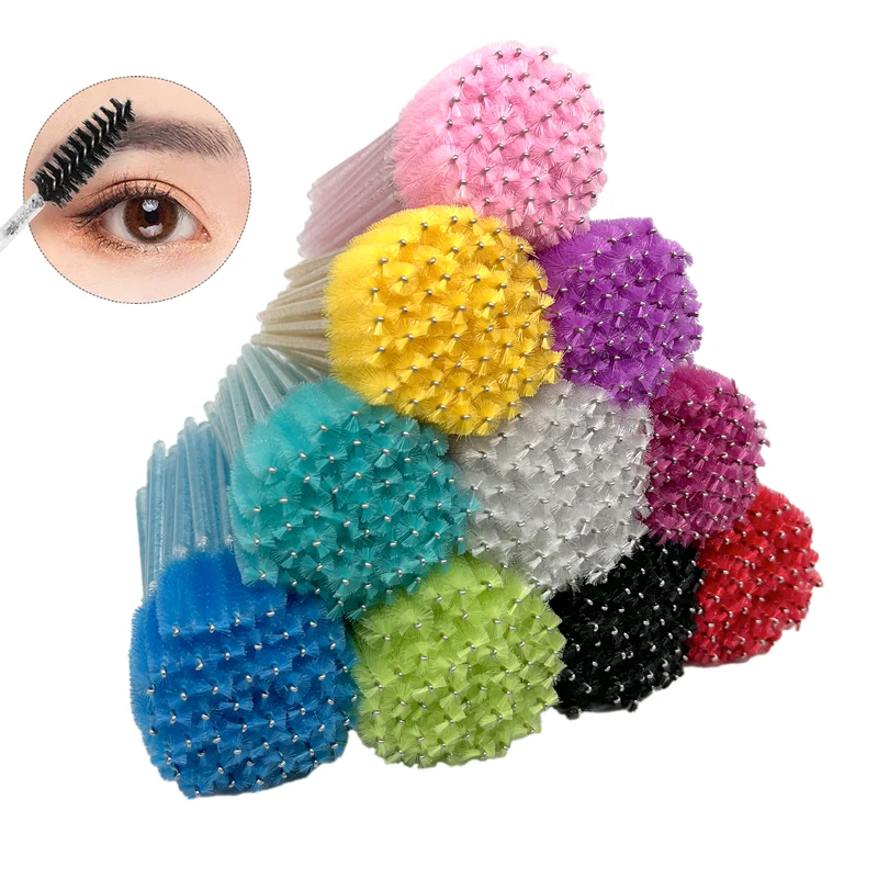 Tool Pink Mini Nylon Bendable Black Eyebrow Wand Brush Disposable Eyelash Extension Eye Spoolie Applicator Lash Glitter Mascara