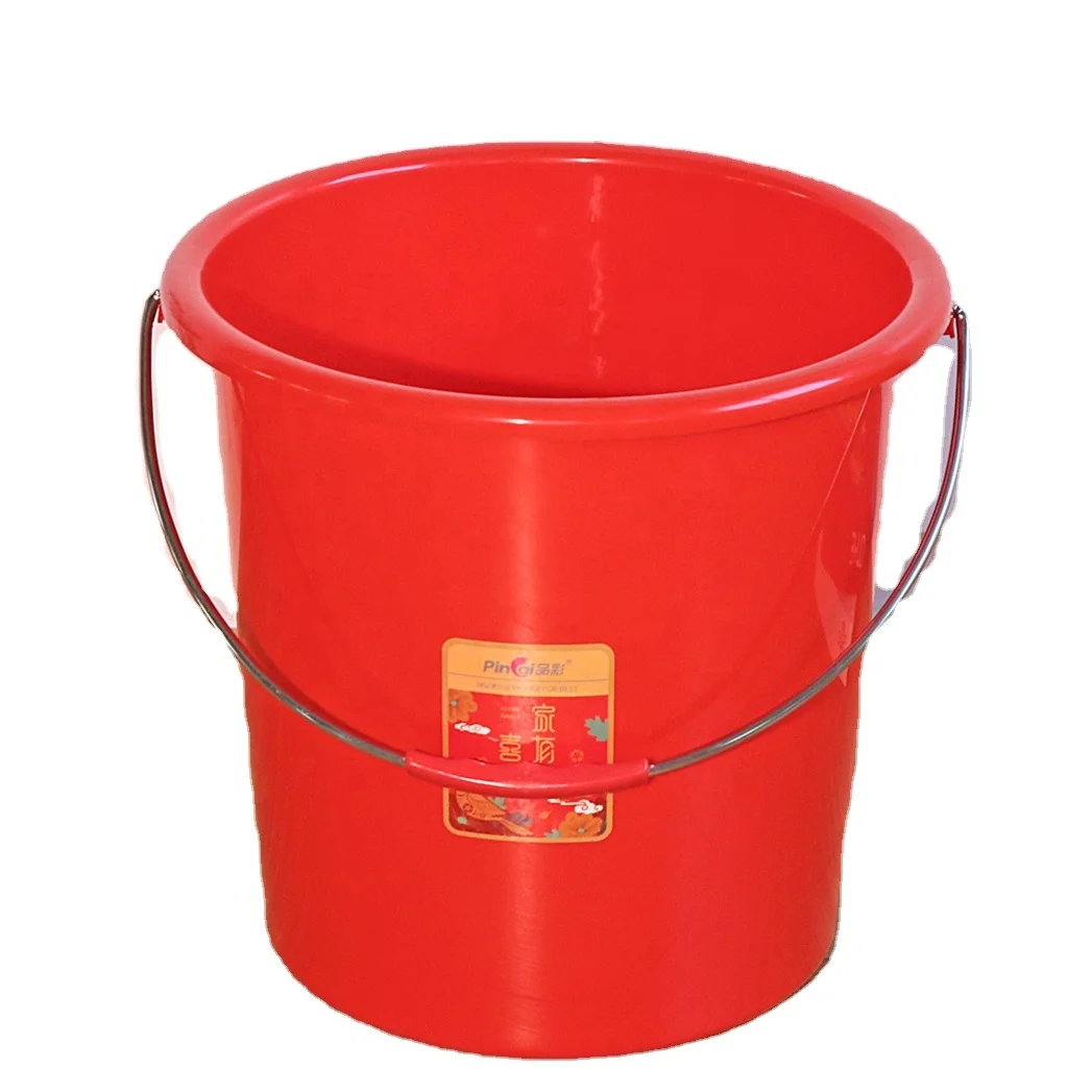 Custom Service 17L 20L 24L PP Plastic Water Bucket Stainless Steel Handle Water Pail