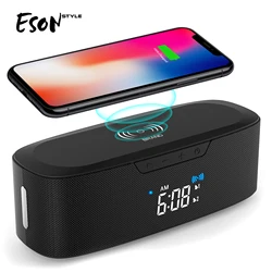 Eson Style Home Theatre System Dual Alarm Clocks Subwoofer Radio Fm 20W 3.7V Tws Wireless Charger Bluetooth Speakers