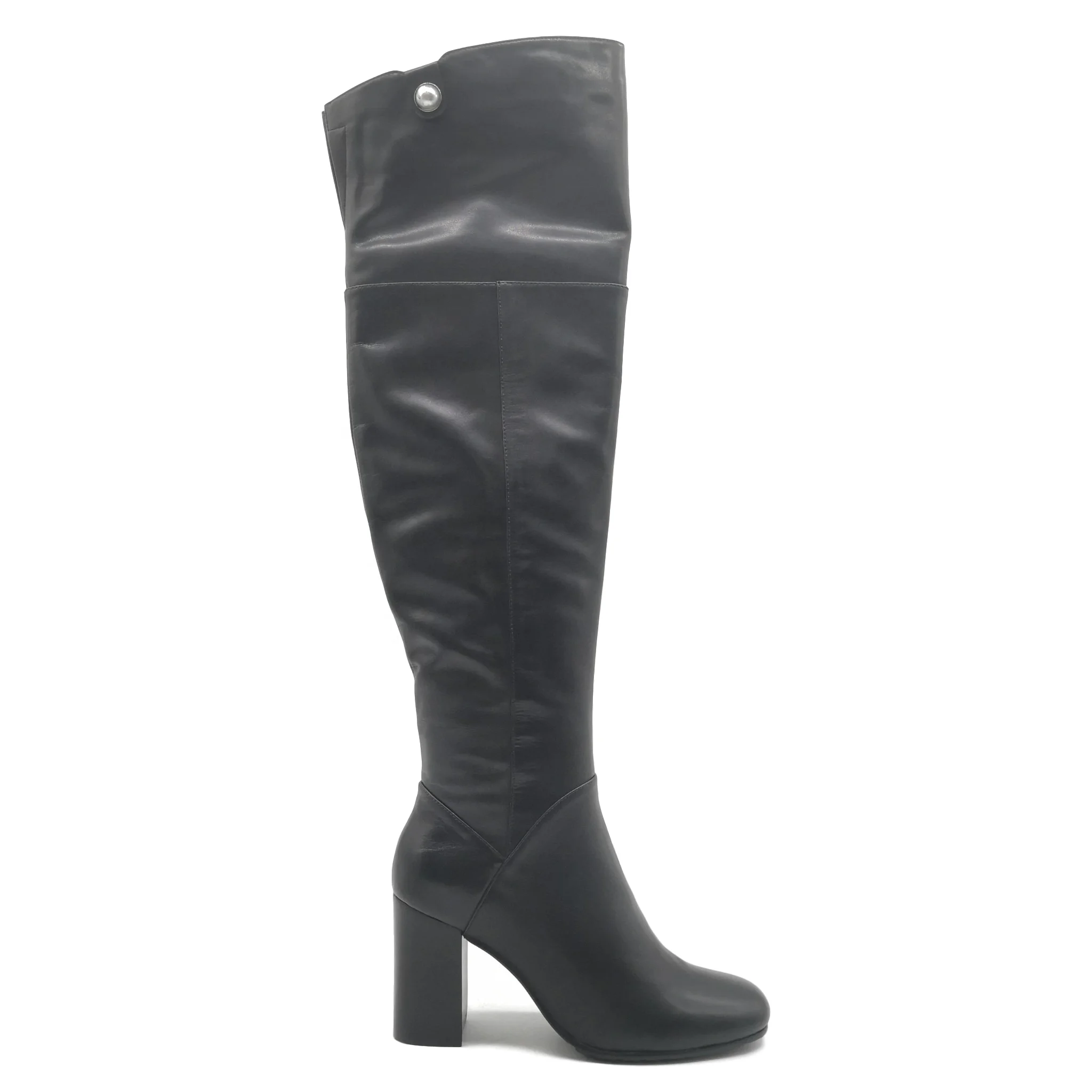 
Luxury High Quality Sexy Fashion Italian Square Toe Over Knee Ladies High Boot Genuine Leather Shoes Women Block Heels Shoes 