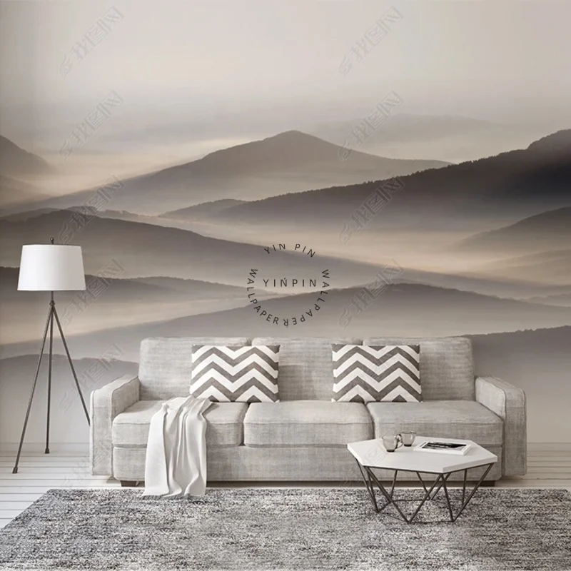 Modern abstract landscape murals adhesive wall 3d wallpaper for living room