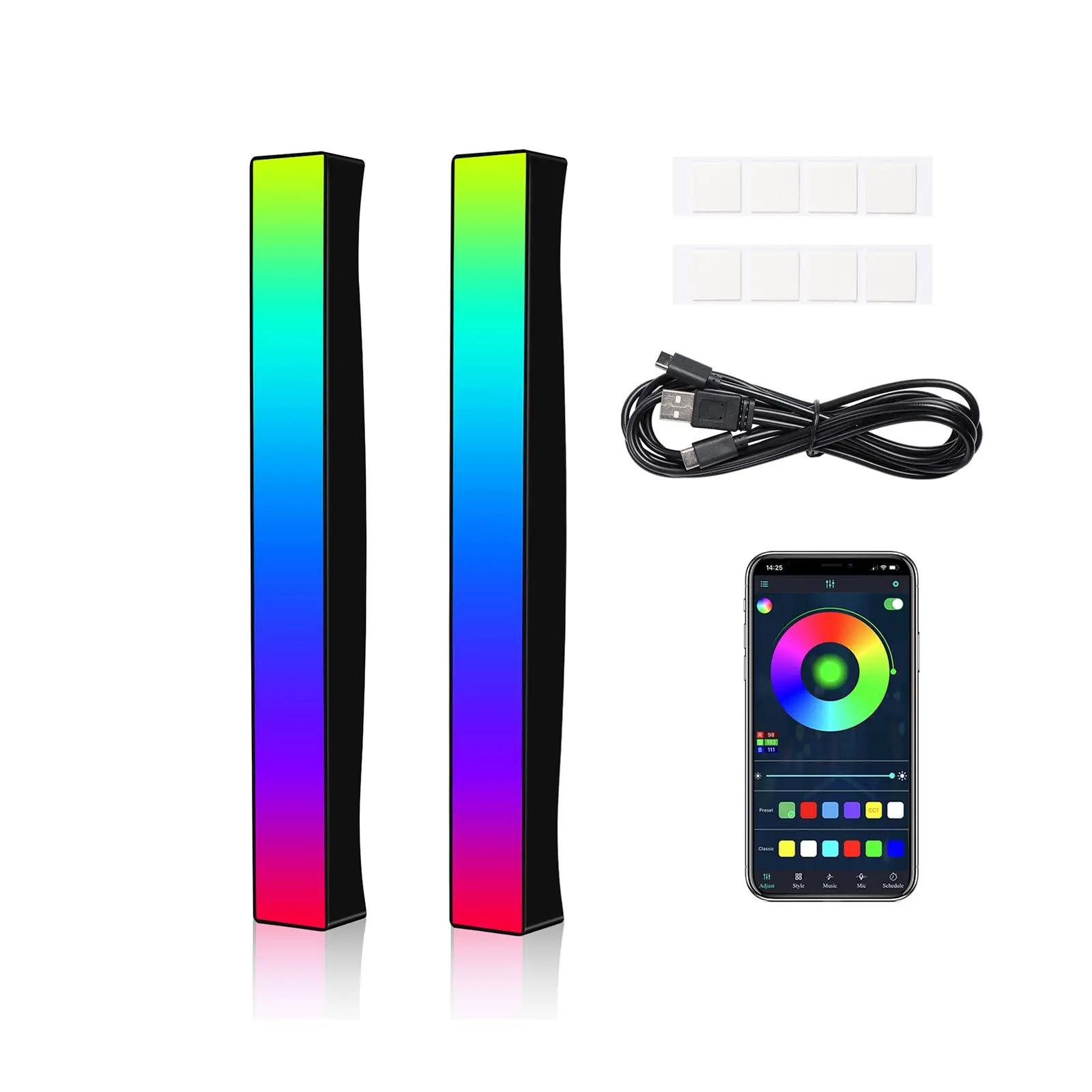 5 В USB перезаряжаемый голосовой активированный ритм-бар RGB управление звуком 32 бит музыкальный уровень светодиодные фонари
