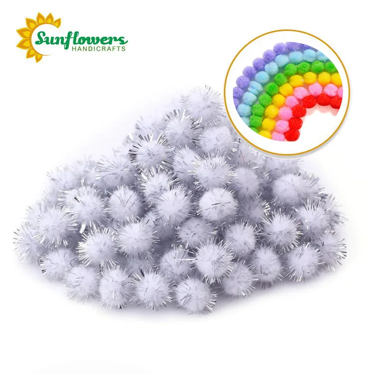 Selling Well 20mm Craft Sparkle Gold Pom POMS for Children Handcraft Diy Craft Doll Toy Accessories