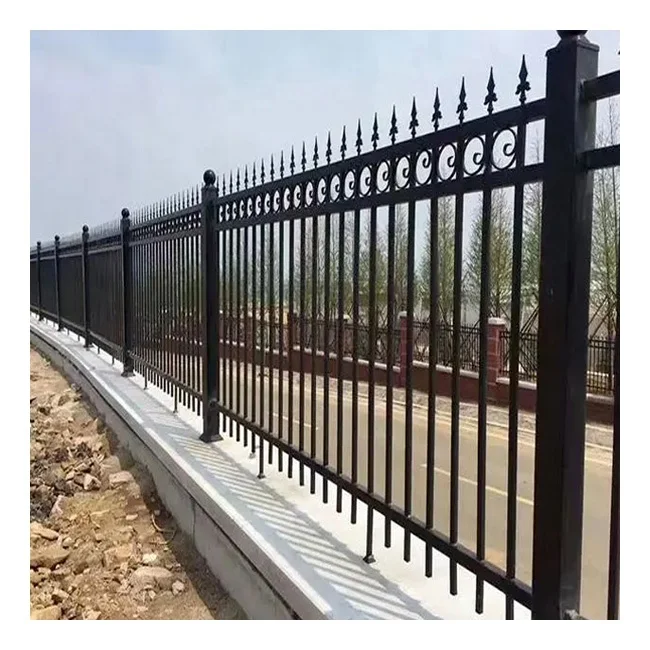 Wholesale wrought iron fence panel and gate garden/outdoor decorative black pvc fencing panels and post