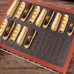 Двусторонний термостойкий силиконовый коврик для выпечки на выпечке Eclair, перфорированный коврик для выпечки хлеба