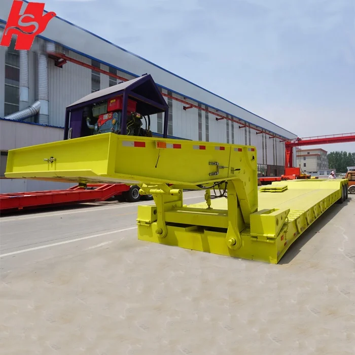  Hydraulic Gooseneck Detachable Low Bed/Lowboy Semi Truck Trailer For
